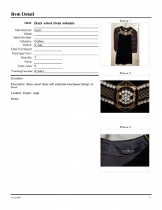Item Detail Report - Dress